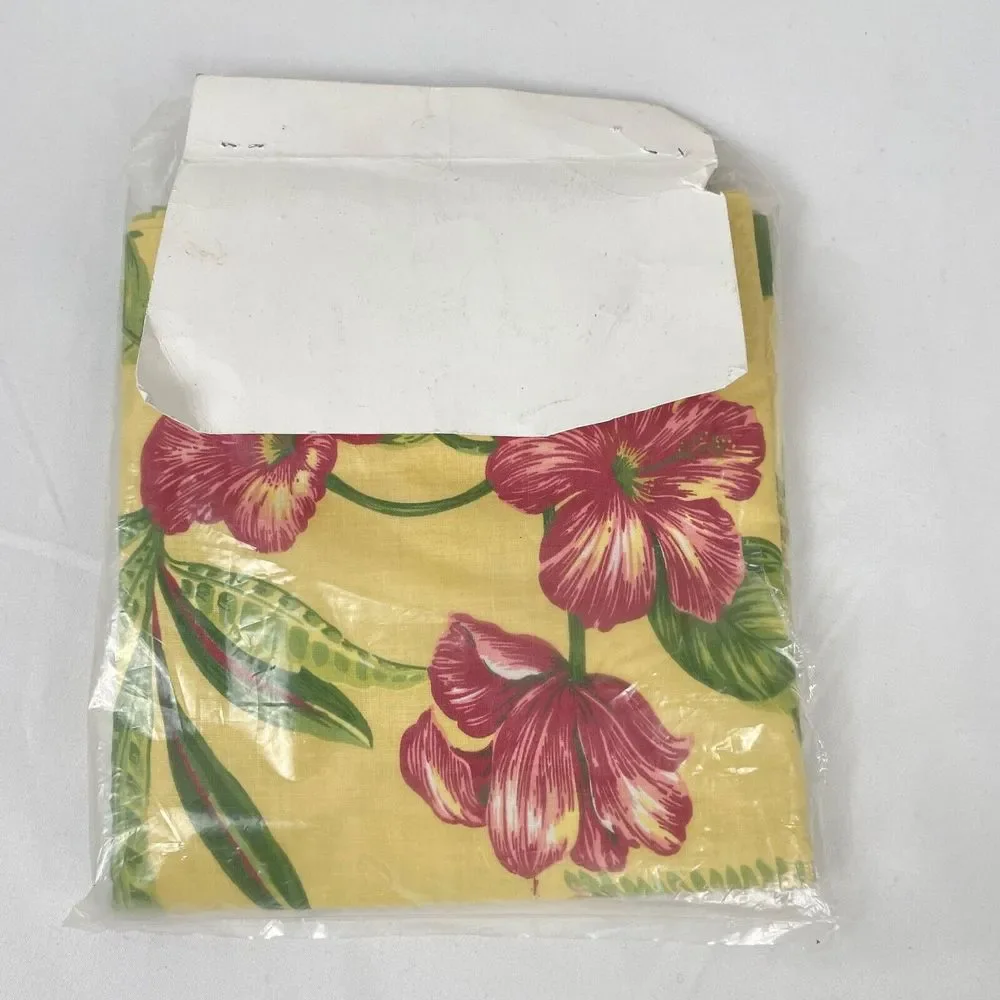 Contessa Balloon Valance Yellow Tropical Floral Beach House Decor 72